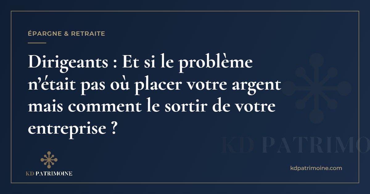 Lire la suite à propos de l’article Dirigeants : Et si le problème n’était pas où placer votre argent mais comment le sortir de votre entreprise ?