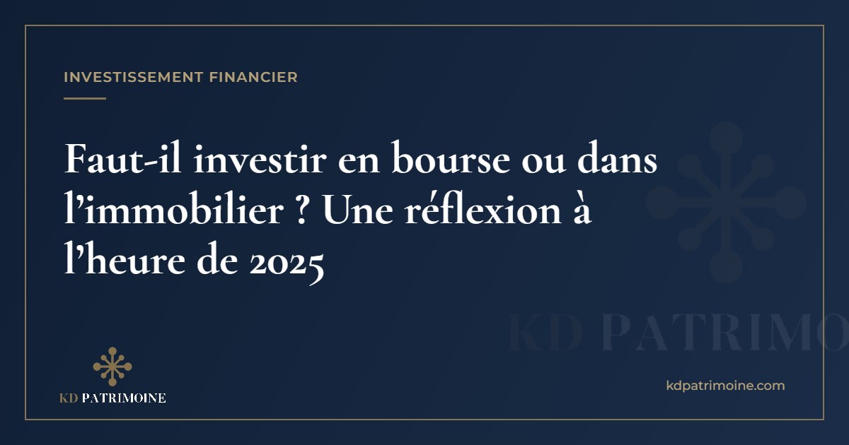 Lire la suite à propos de l’article Faut-il investir en bourse ou dans l’immobilier ? Une réflexion à l’heure de 2025