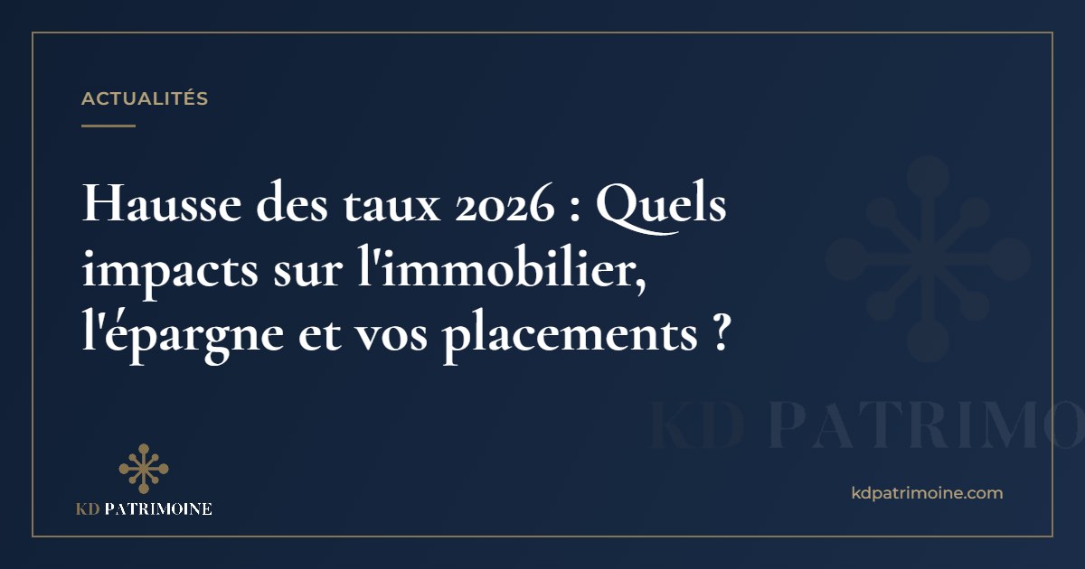 Lire la suite à propos de l’article Hausse des taux 2026 : Quels impacts sur l&rsquo;immobilier, l&rsquo;épargne et vos placements ?