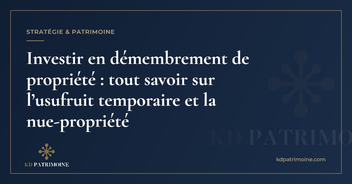 Vous consultez actuellement Investir en démembrement de propriété : tout savoir sur l’usufruit temporaire et la nue-propriété