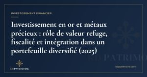 Lire la suite à propos de l’article Investissement en or et métaux précieux : rôle de valeur refuge, fiscalité et intégration dans un portefeuille diversifié (2025)