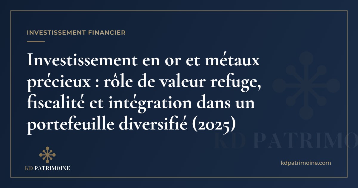 Lire la suite à propos de l’article Investissement en or et métaux précieux : rôle de valeur refuge, fiscalité et intégration dans un portefeuille diversifié (2025)