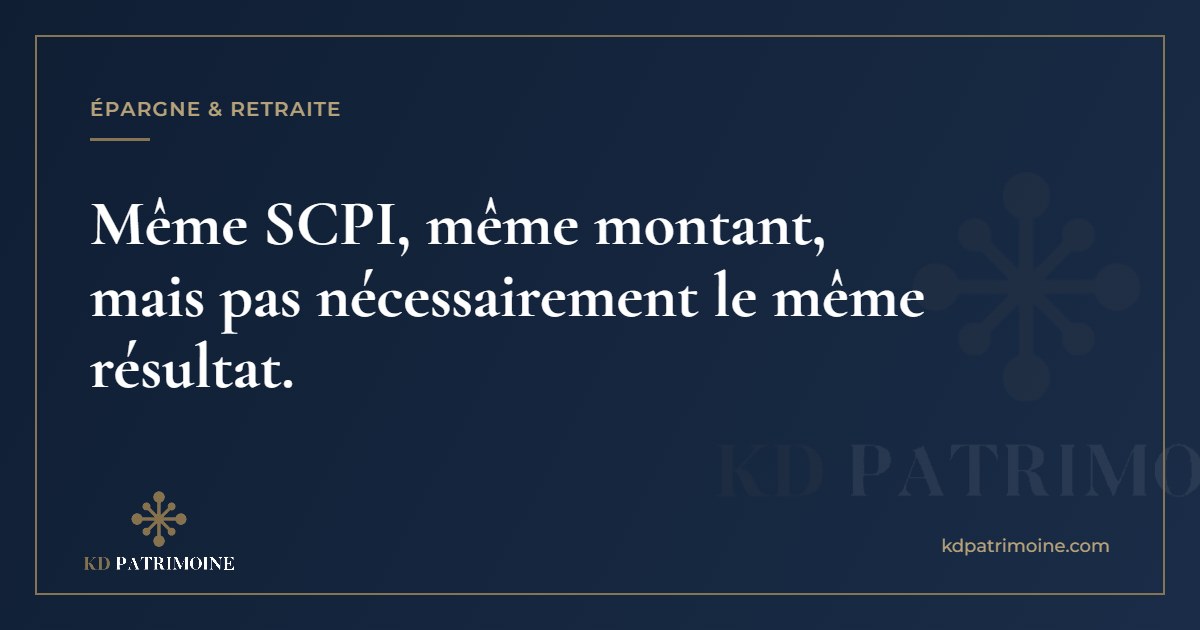 Lire la suite à propos de l’article Même SCPI, même montant, mais pas nécessairement le même résultat.